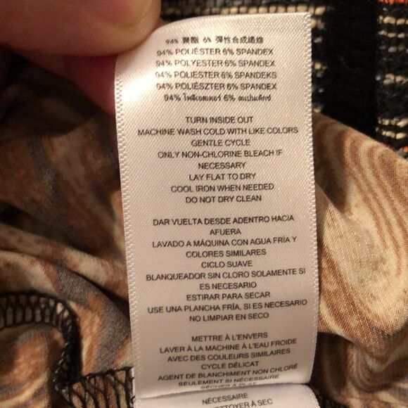 MK S Leopard Print Black Ivory Tan Long Sleeve Back Zip Jersey Shift Dress - Picture 14 of 14